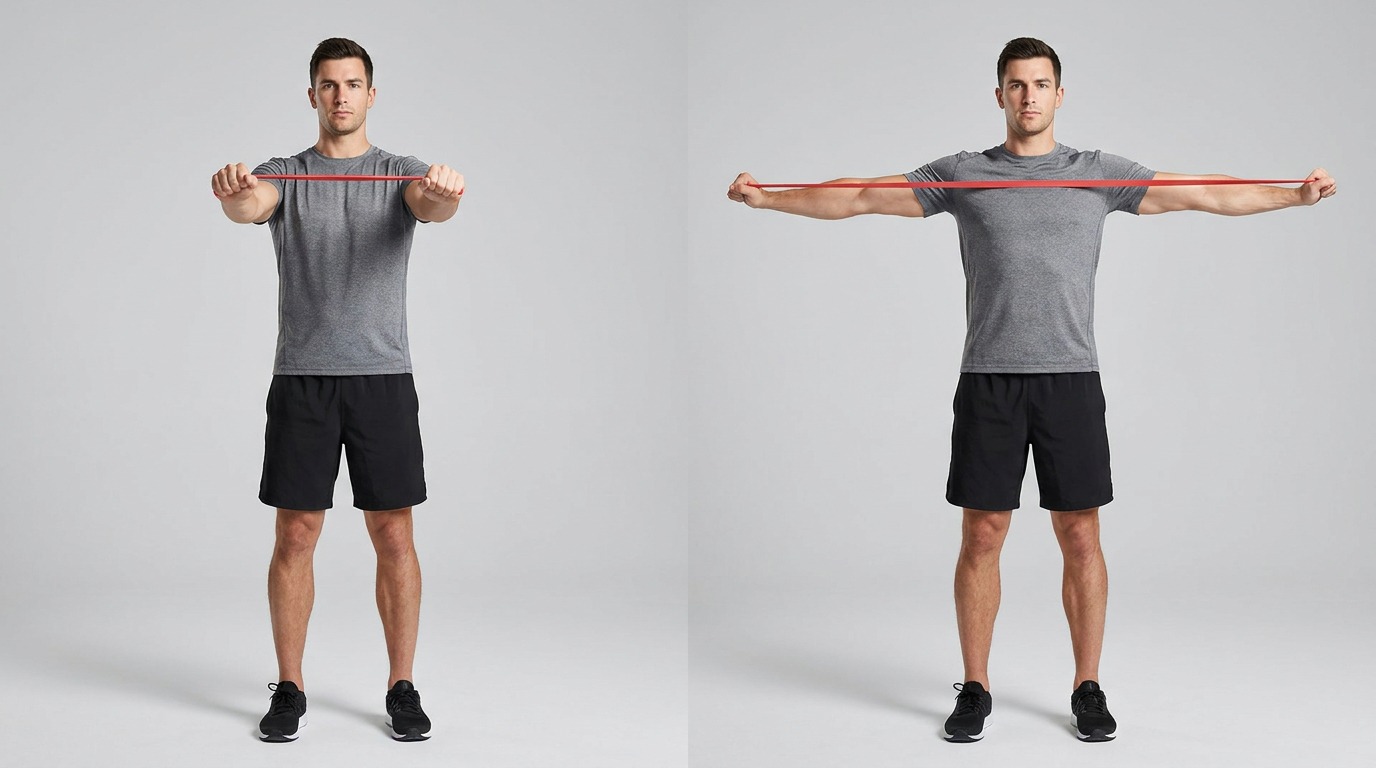 Banded Pull Apart, mid back exercise