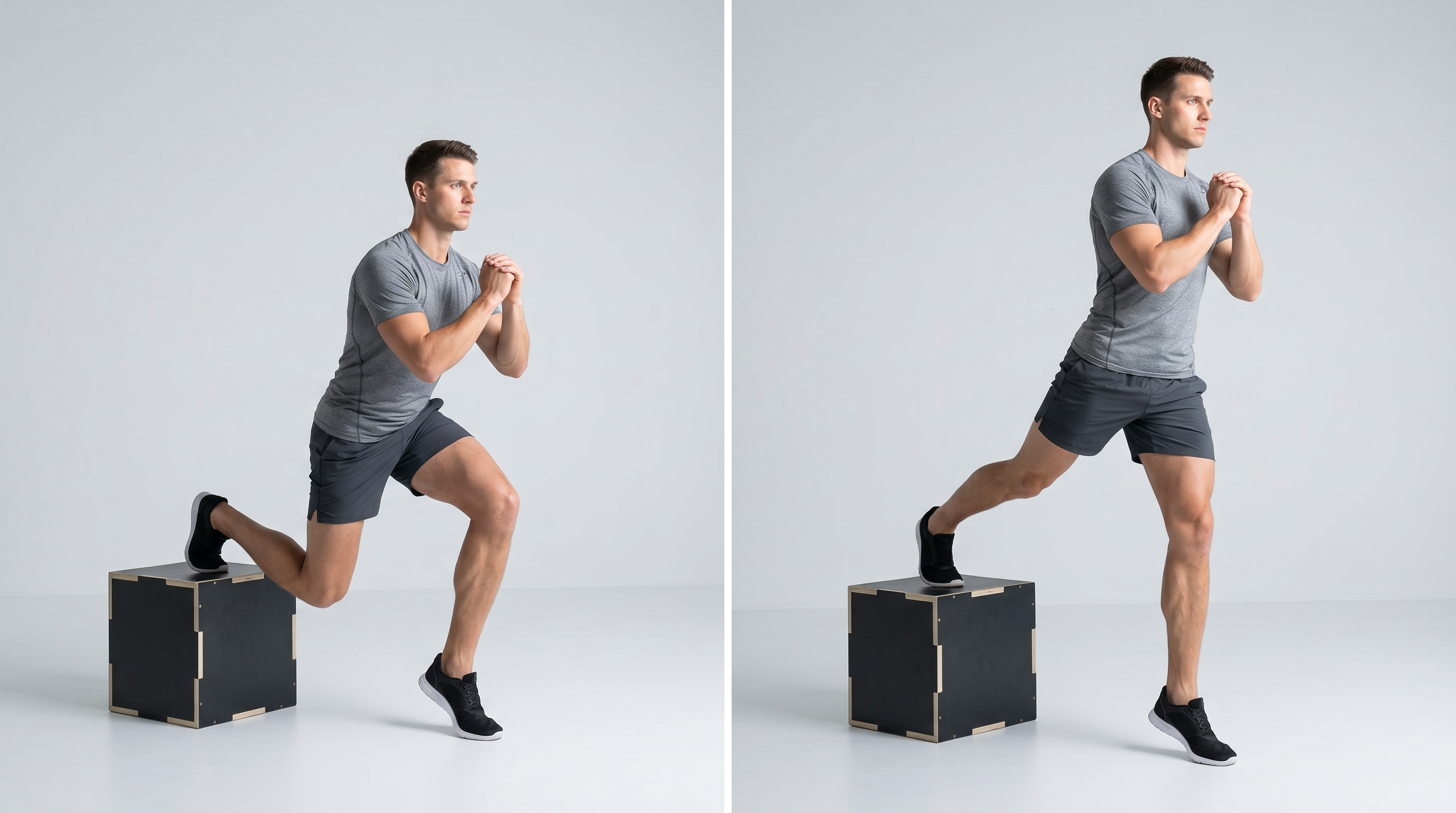 Bulgarian Split Squat Calf Raise, knieoefening