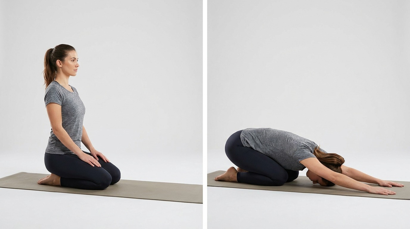 Child's Pose, lower back exercise