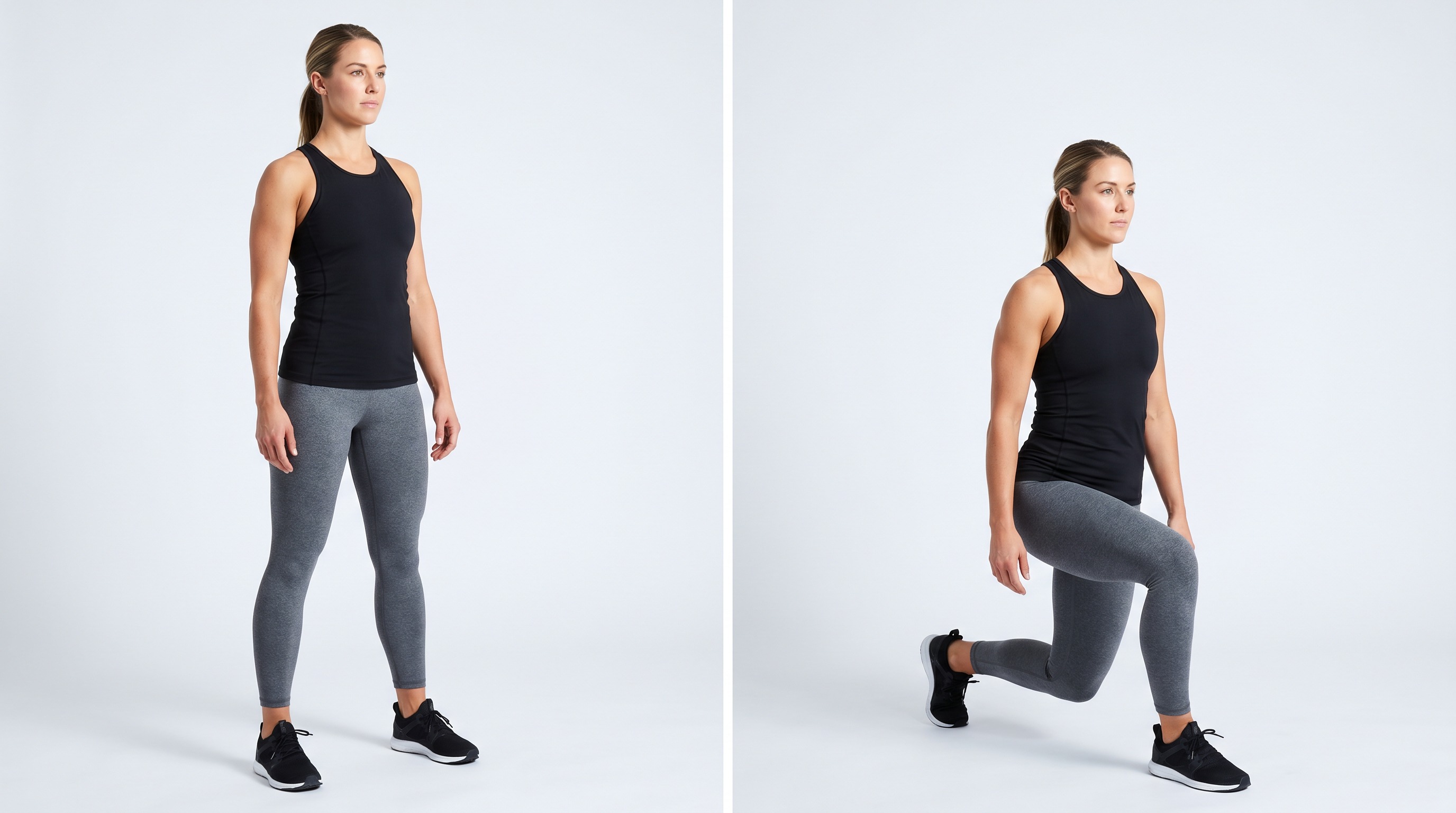 Curtsy Lunge, knee exercise
