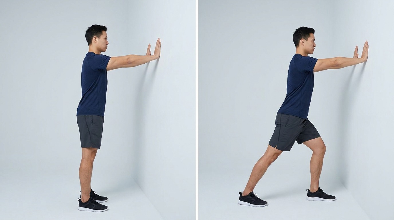 Kuit Stretch Staand, enkeloefening