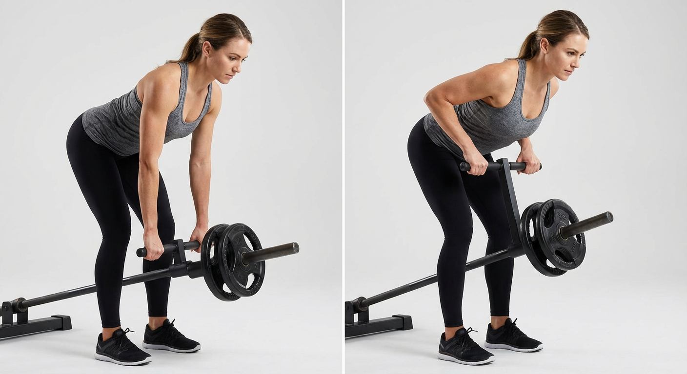 T-Bar Row, mid back exercise