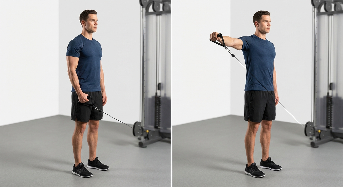 Cable Lateral Raise, schouderoefening