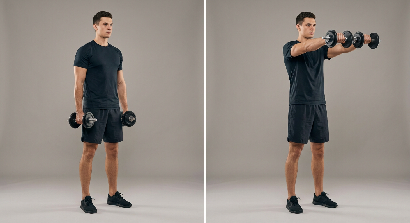 Dumbbell Front Raise, schouderoefening