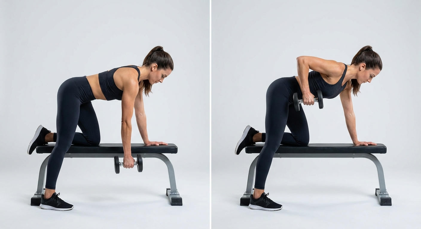 Dumbbell Row, mid back exercise