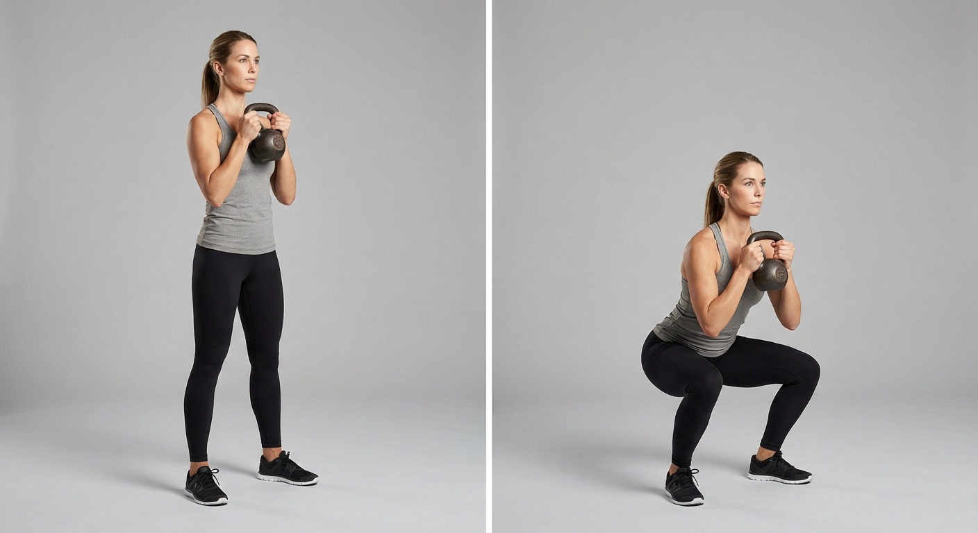 Goblet Squat, knee exercise