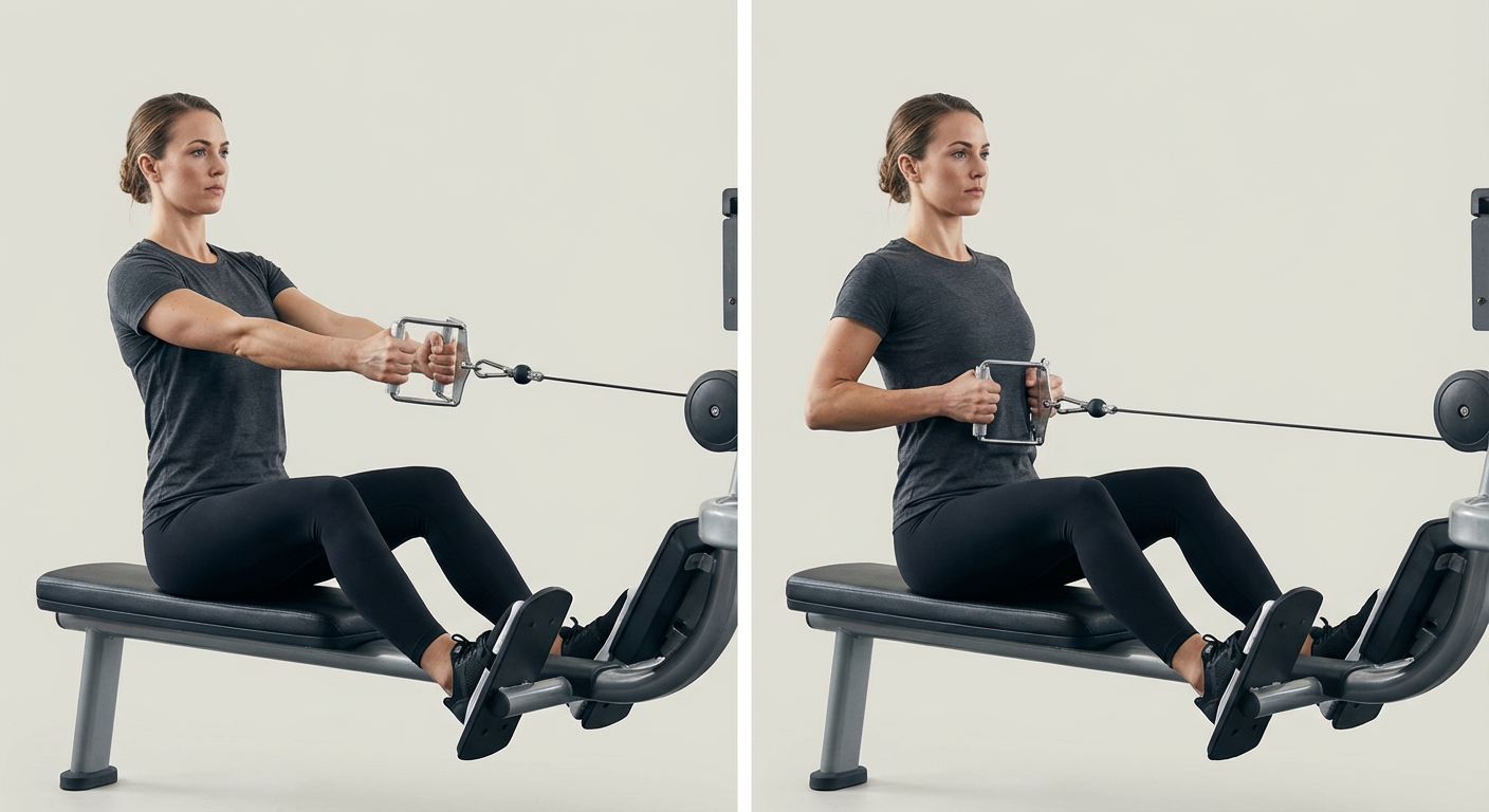 Seated Cable Row, mid back exercise